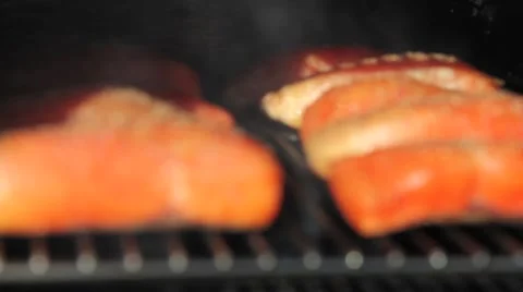 Salmon smoking Stock Footage 4682073