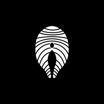 Salmon solid icon, food drink elements Stock Illustration