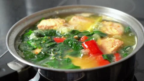 Salmon Soup Stock Footage 318072226
