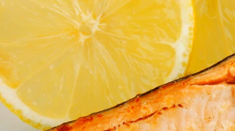 Salmon steak and butter 库存影片 24951697