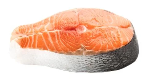 Salmon steak close-up Foto stock