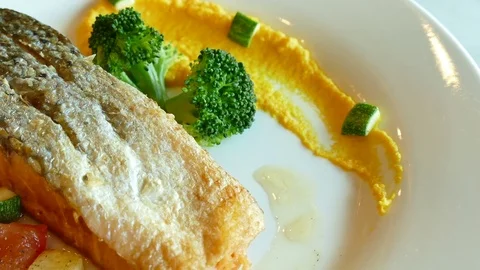 SALMON STEAK Stock Footage 76057794