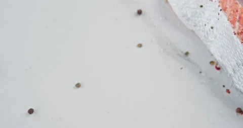 Salmon steak Stock Footage 166888853