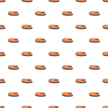 Salmon steak pattern creating a healthy food background Stock Illustration