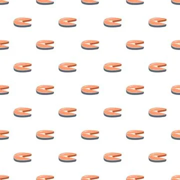 Salmon steak pattern food background design Stock Illustration