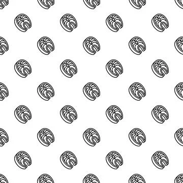 Salmon steak pattern food line art drawing Stock Illustration
