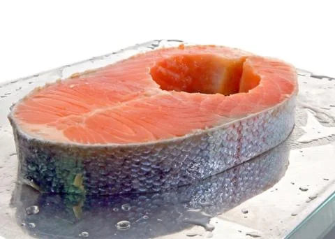 Salmon steak Stock Photos