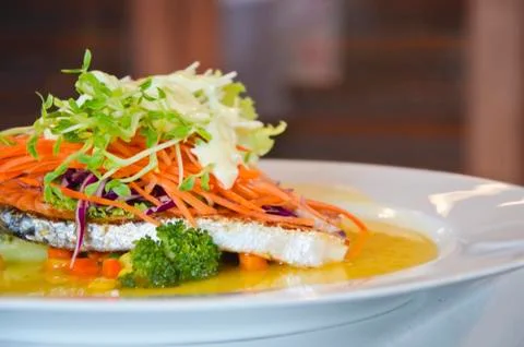 Salmon steak Stock Photos
