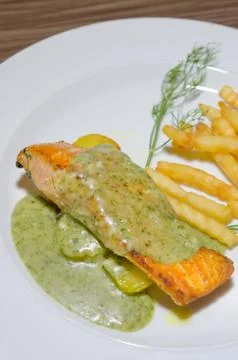 Salmon steak Stock-Fotos