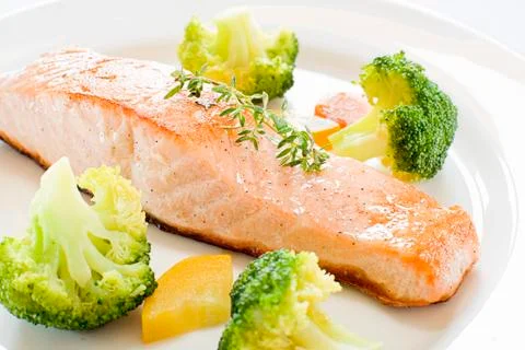 Salmon steak Foto stock