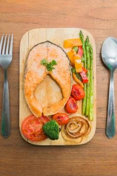 Salmon steak Stock Photos