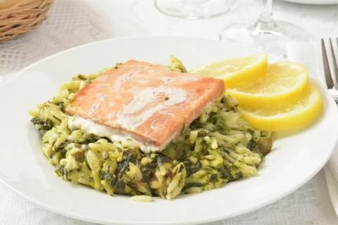 Salmon steak Stock Photos