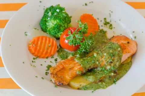 Salmon steak Foto stock