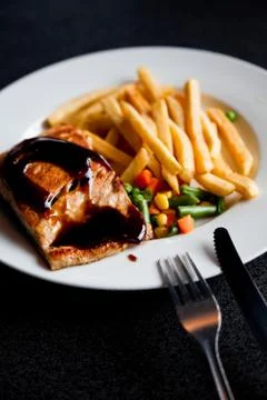 Salmon steak Stock Photos