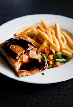 Salmon steak Stock Photos