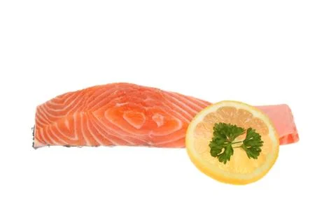 Salmon steak Stock Photos