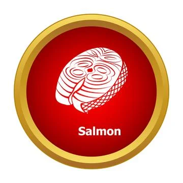 Salmon steak seafood icon vector design element Illustrazione stock