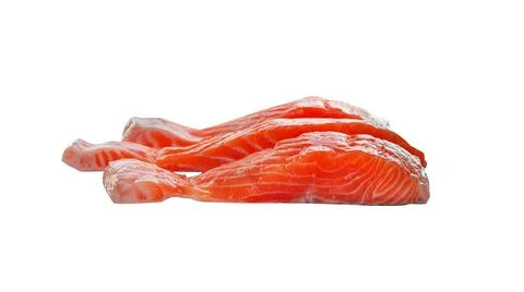 Salmon steak on white background. Foto stock