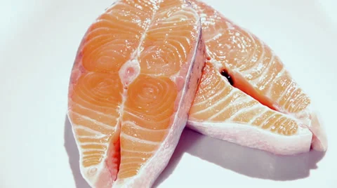 Salmon steaks Video stock 37693584