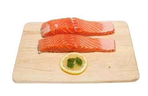Salmon steaks Stock Photos