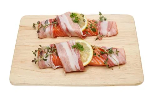 Salmon steaks Stock Photos