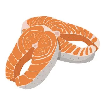 Salmon steaks vector isolated on white background Stock Illustration