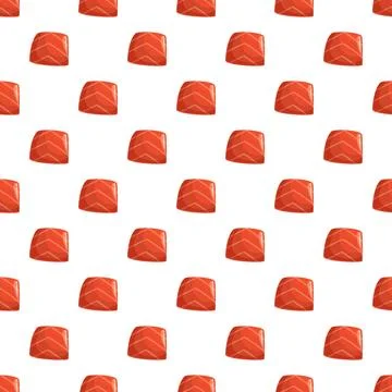 Salmon sushi fish seamless pattern for food background Stock Illustration
