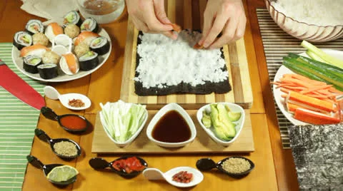 Salmon Sushi 库存影片 22691096