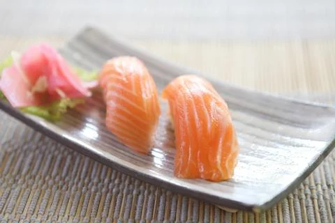 Salmon sushi Stock Photos