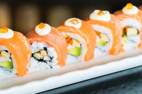 Salmon sushi Stock Photos