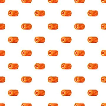 Salmon sushi rolls pattern on white background イラスト素材