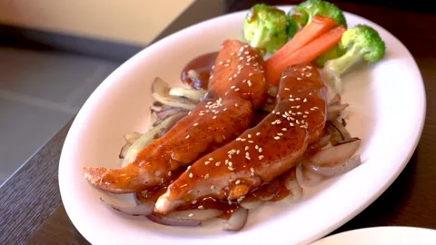 Salmon teriyaki Stock Footage 131919542