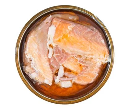 Salmon in a tin Stock Photos