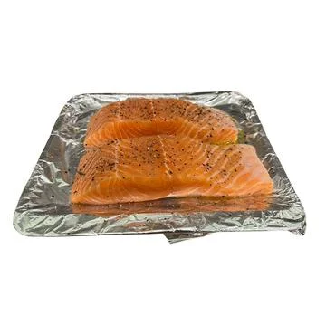 Salmon on white background Photos