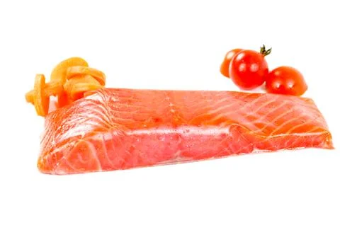 Salmon on white Stock Photos