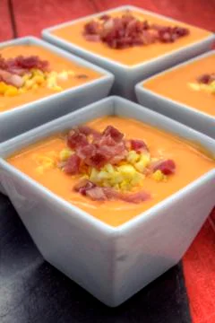 Salmorejo tapas vertical Stock Photos