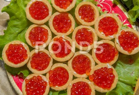 Salmov red caviar Stock Photos