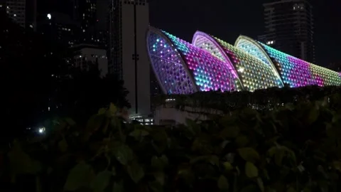 Saloma Bridge at Night Video stock 152313281