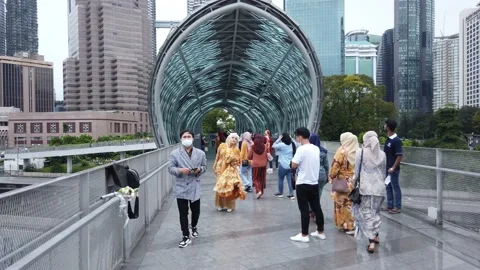 Saloma Link of Kuala Lumpur Stock Footage 145686244