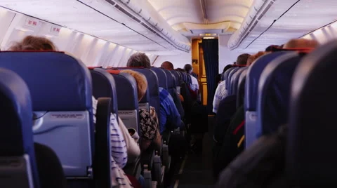 Salon airliner with passengers Stock Footage 61119797