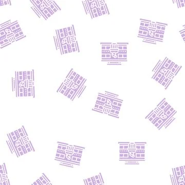 Salon building glyph seamless pattern Ilustración de archivo