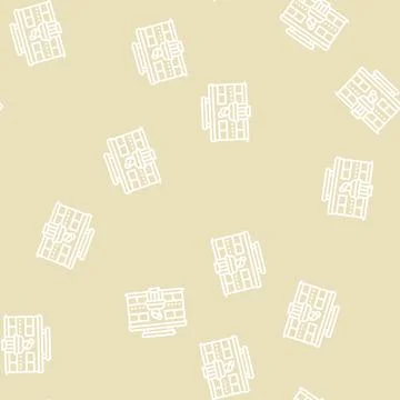 Salon building line seamless pattern Stock Illustration