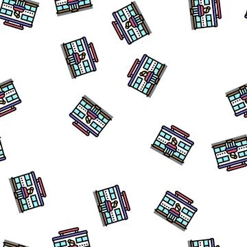 Salon building vector seamless pattern Ilustración de archivo