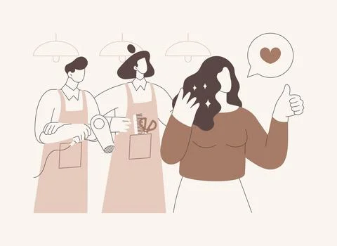 Salon client feedback isolated cartoon vector illustrations. Иллюстрация