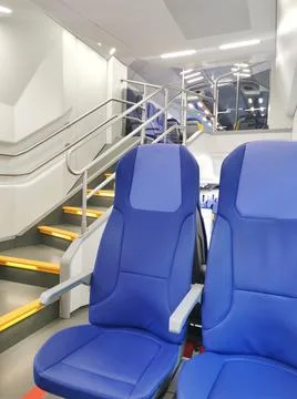 Salon of an empty train . Stock Photos