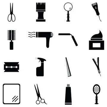 Salon icon set Stock Illustration