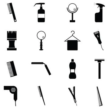 Salon icon set Stock Illustration