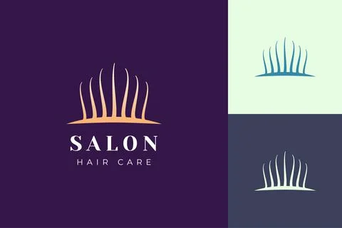 Salon logo template with simple and luxury hair shape Illustrazione stock