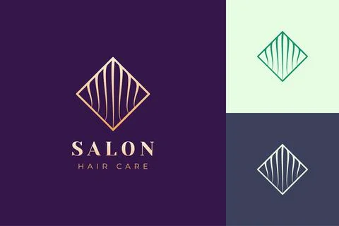 Salon logo template with simple and luxury hair shape Stock Illustration
