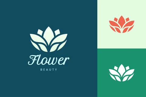 Salon or spa logo template in abstract flower shape Stock Illustration